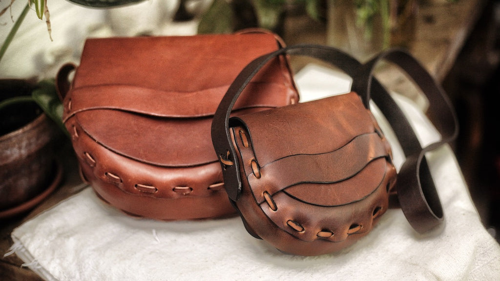 corter leather backpack PATTERN: Laced Leather Bags