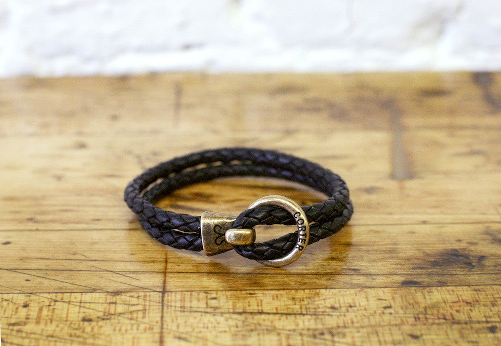 Ring & Hook Bracelet  Corter Leather & Cloth
