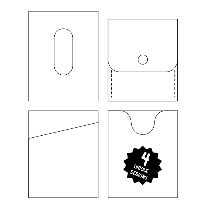 PATTERN: 4 DIFFERENT Vertical Card Sleeves | Corter Leather & Cloth PATTERN: 4 DIFFERENT Vertical Card Sleeves | Corter Leather & Cloth